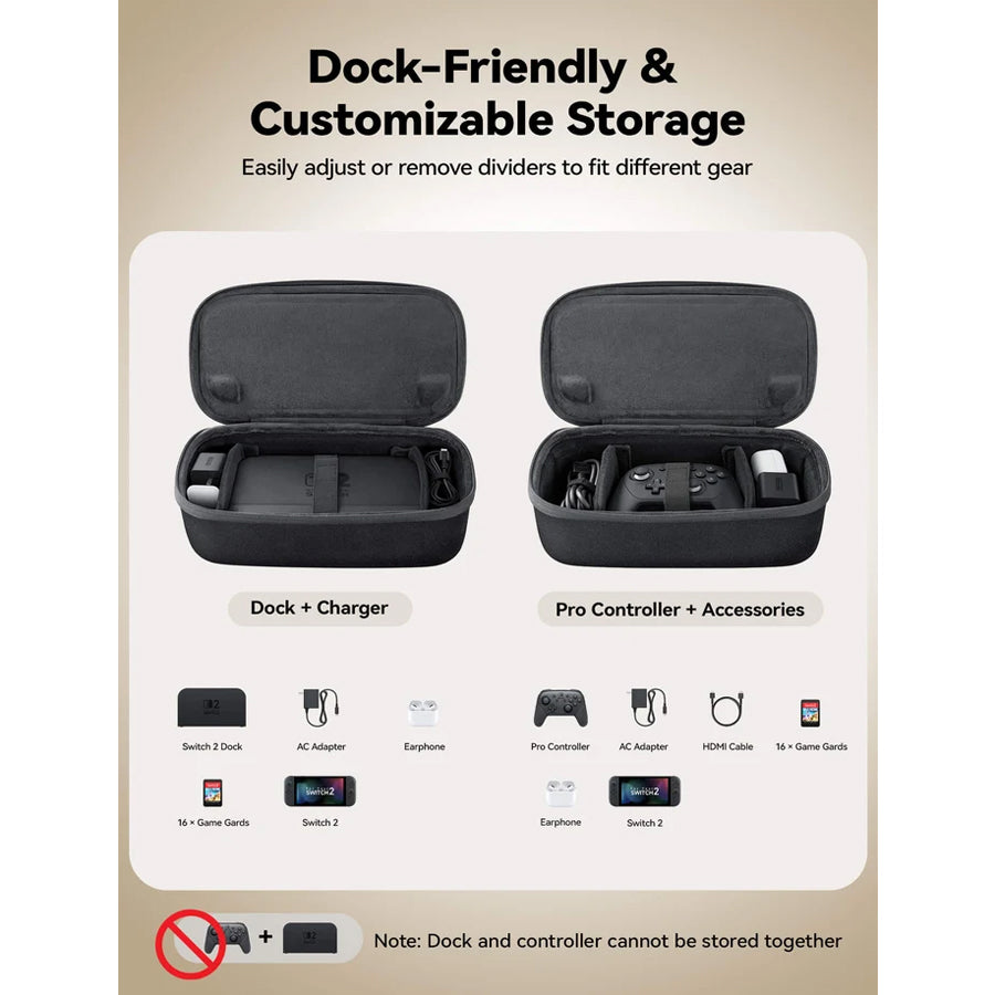 JSAUX FlexForm Plus Travel Case for Nintendo Switch 2 (Black) (BG0132)