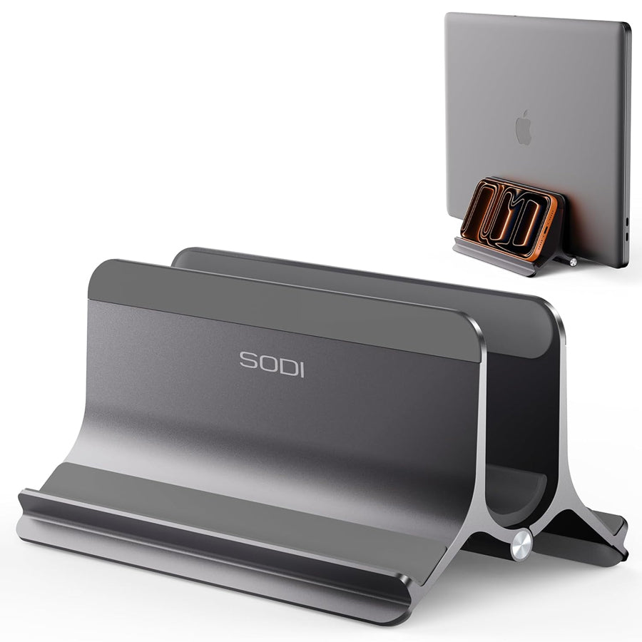 SODI ST02 Aluminum Gravity Holder for MacBook (Grey, Black)