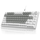 Ajazz AK820 White Backlit Wired 75% Hot-Swappable Mechanical Keyboard