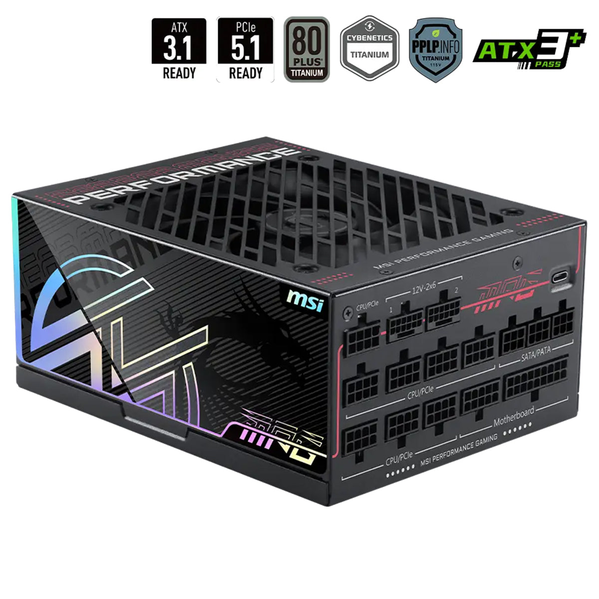 MSI MPG Ai1300TS 1300W PCIe5 80+ Titanium Fully Modular Power Supply