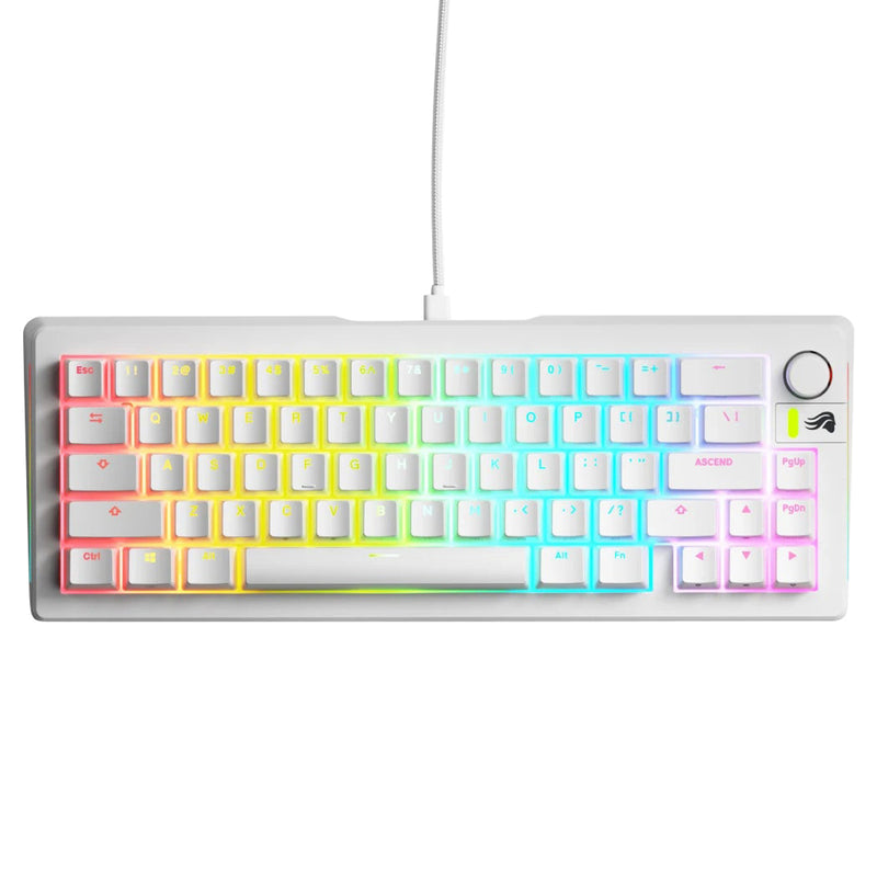 Glorious GMMK 3 65% Prebuilt Wired Mechanical Gaming Keyboard (White) (GLO-KB-GMMK3-65-PB-FOX-W-WHT-US)