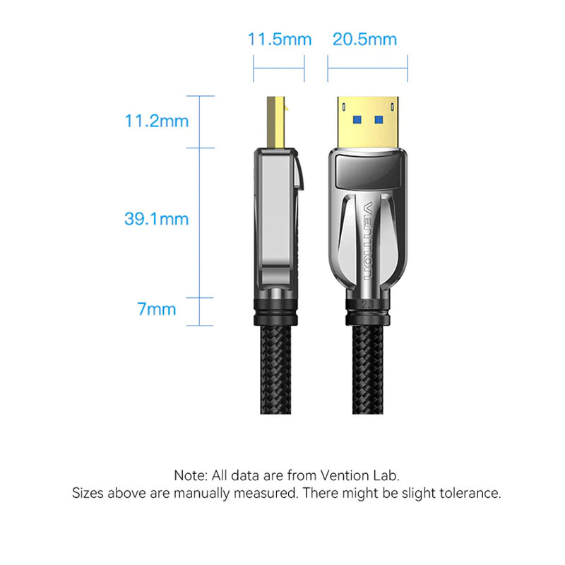 Vention 16K DisplayPort Cable - 2M (HGABH)