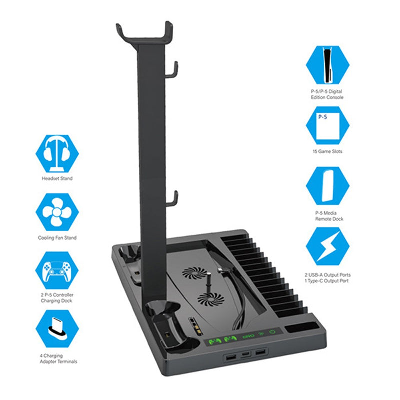 OIVO Multifunctional Cooling Stand for PS5 / PS5 Slim (Black) (IV-P5246X)