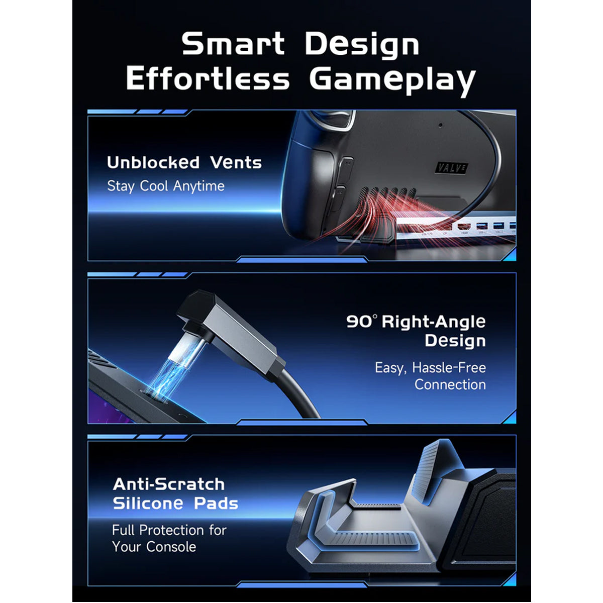 JSAUX USB-C 7-in-1 Docking Station for Steam Deck/ Steam Deck OLED/ ROG Ally/ ROG Ally X/ Legion Go