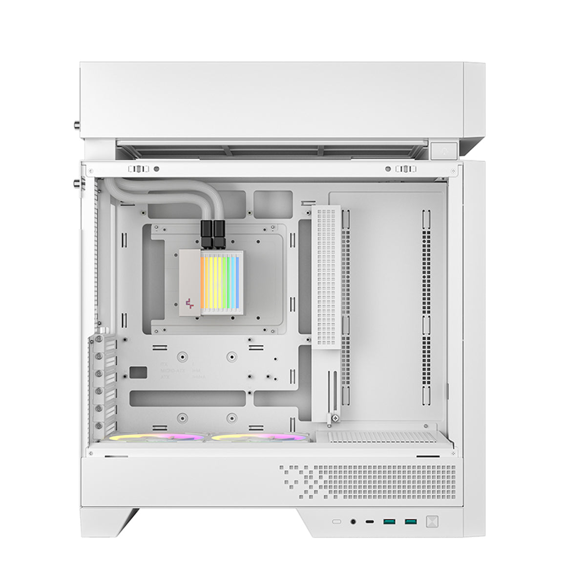 DeepCool CL6600 ATX PC Case with 360mm ARGB Liquid Cooler (Black, White)