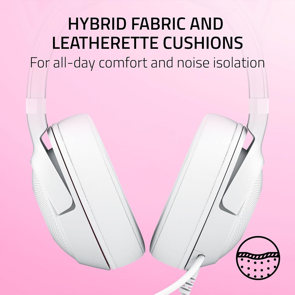 Razer Kraken Kitty V2 USB Headset with RGB Kitty Ears (White)