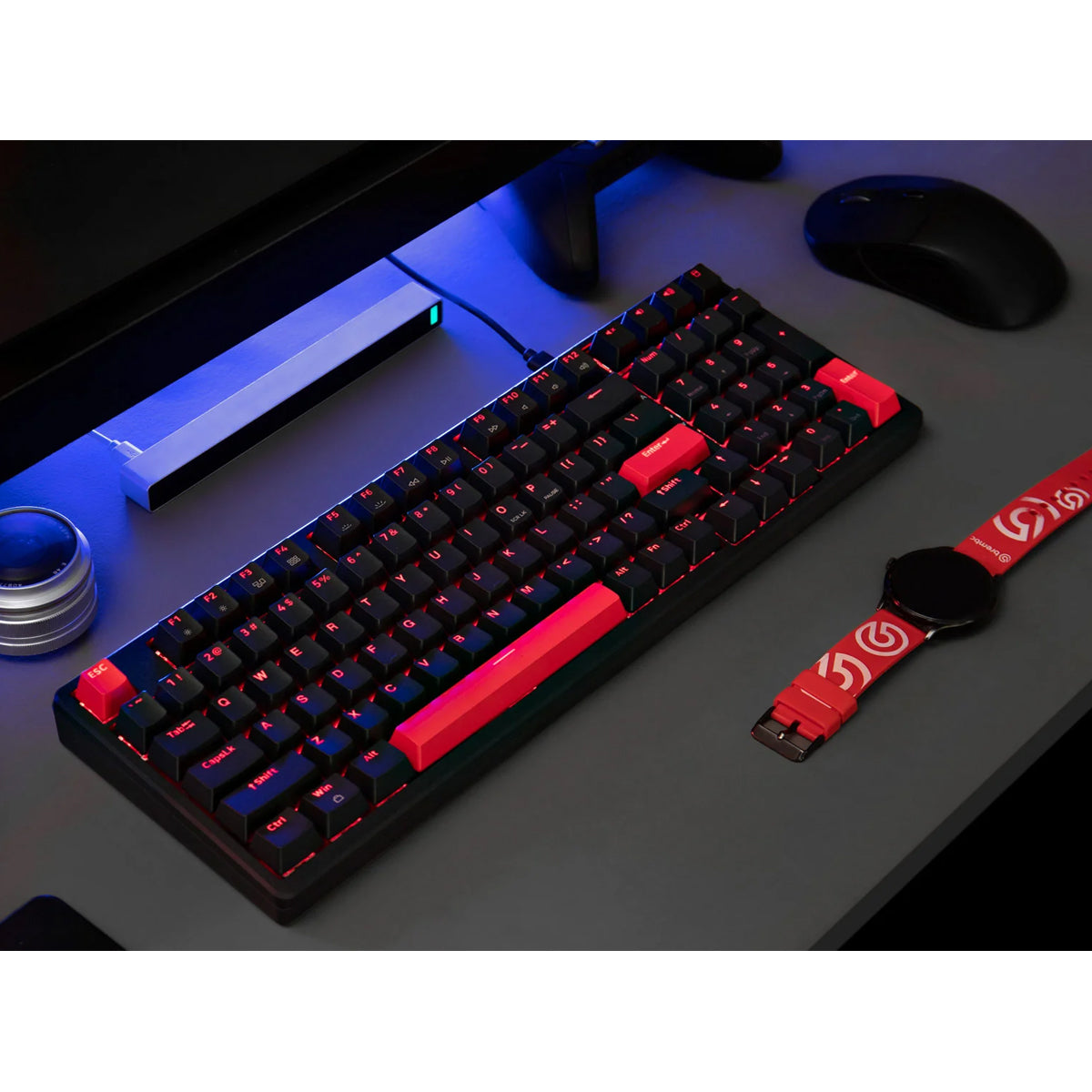 Keychron Lemokey X5 QMK Red Backlight 96% Wired Mechanical Gaming Keyboard 