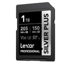 Lexar Professional SILVER PLUS SDXC UHS-I C10 U3 V30 205MB/s Read 150MB/s Write SD Card (128GB, 256GB, 512GB, 1TB)