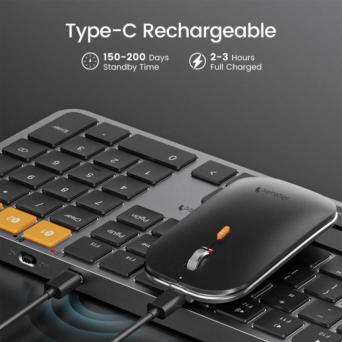 ProtoArc KM100-A Bluetooth Triple Channel Ulta-Slim Backlit Keyboard and Mouse Combo
