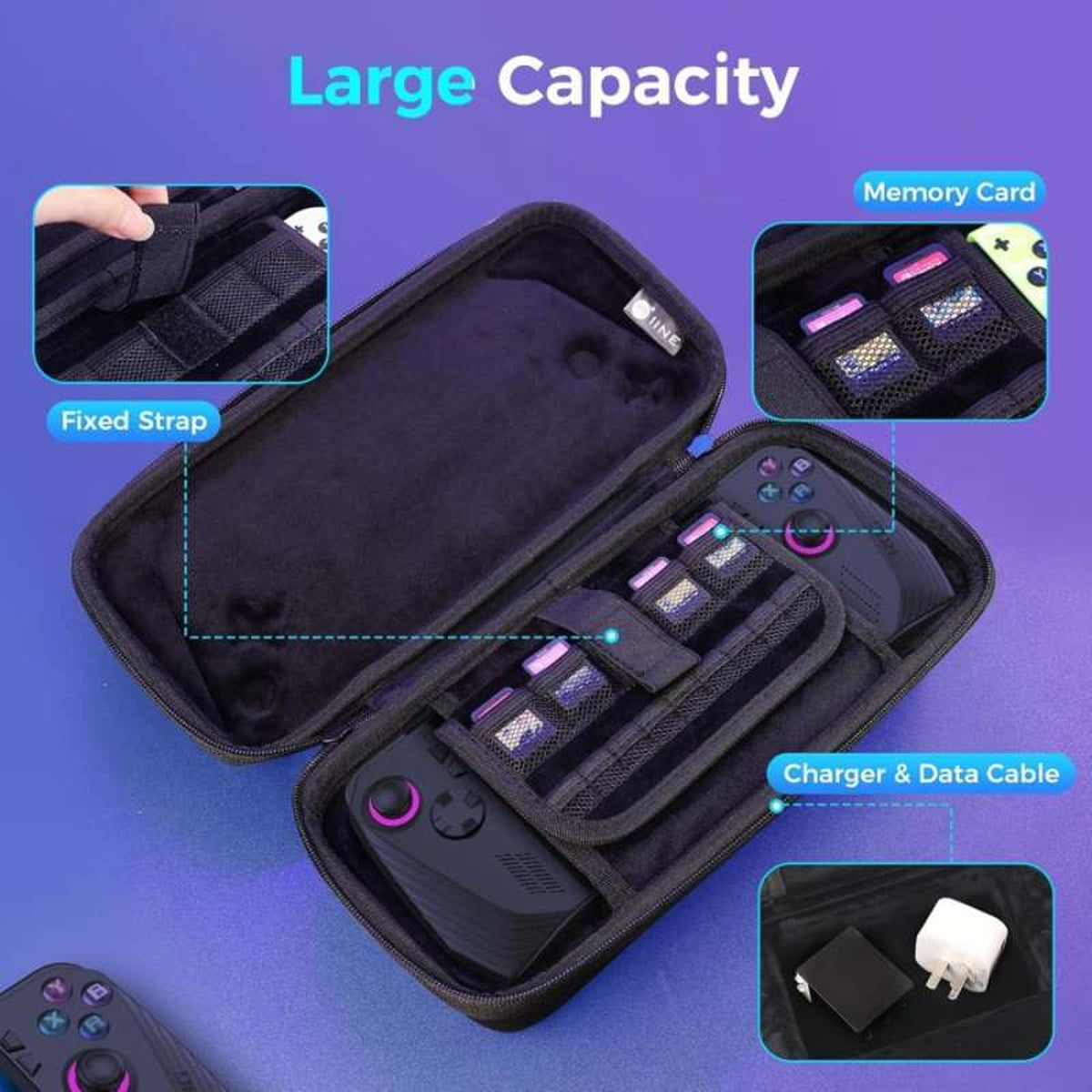 IINE Carrying Case for ROG Ally X (Black) (L1030)
