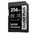 Lexar Professional SILVER PLUS SDXC UHS-I C10 U3 V30 205MB/s Read 150MB/s Write SD Card (128GB, 256GB, 512GB, 1TB)
