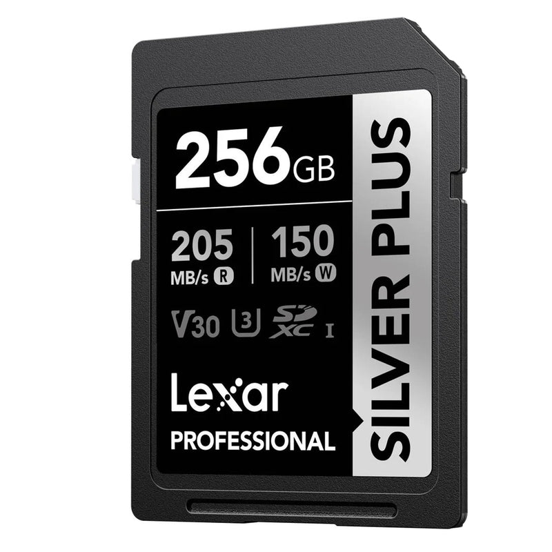 Lexar Professional SILVER PLUS SDXC UHS-I C10 U3 V30 205MB/s Read 150MB/s Write SD Card (128GB, 256GB, 512GB, 1TB)