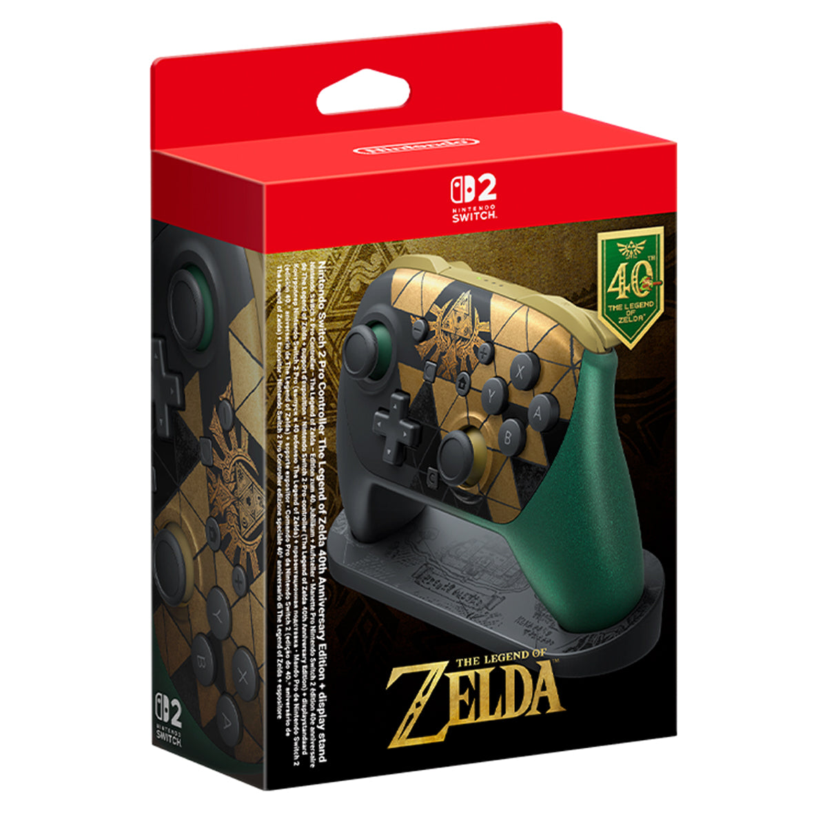 Nintendo Switch 2 Pro Controller + Display Stand - The Legend of Zelda 40th Anniversary Edition