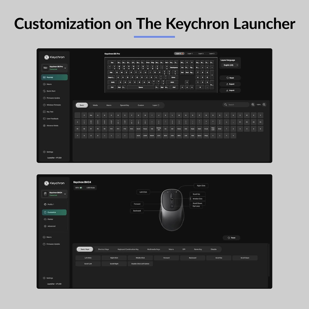 Keychron B6 Pro Full-Size Keyboard and BM24 Mouse Wireless Combo (KCBD4)