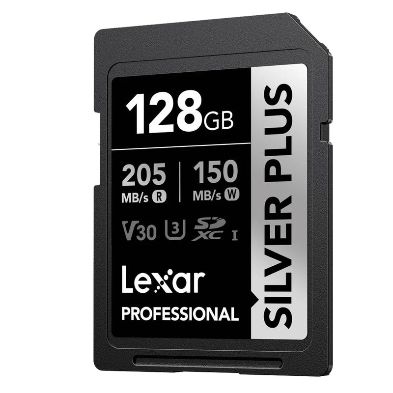 Lexar Professional SILVER PLUS SDXC UHS-I C10 U3 V30 205MB/s Read 150MB/s Write SD Card (128GB, 256GB, 512GB, 1TB)