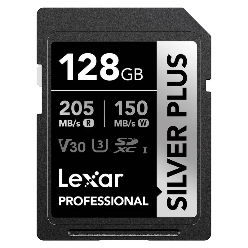Lexar Professional SILVER PLUS SDXC UHS-I C10 U3 V30 205MB/s Read 150MB/s Write SD Card (128GB, 256GB, 512GB, 1TB)