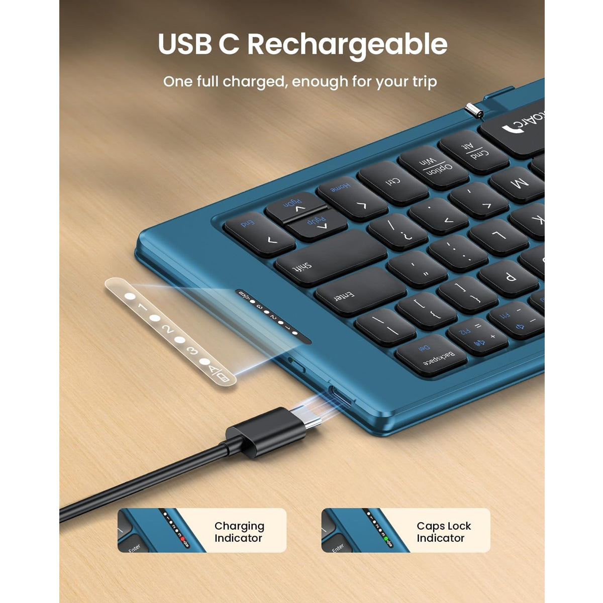 ProtoArc XK04 Foldable Compact Bluetooth Keyboard (Blue) (CP015944)