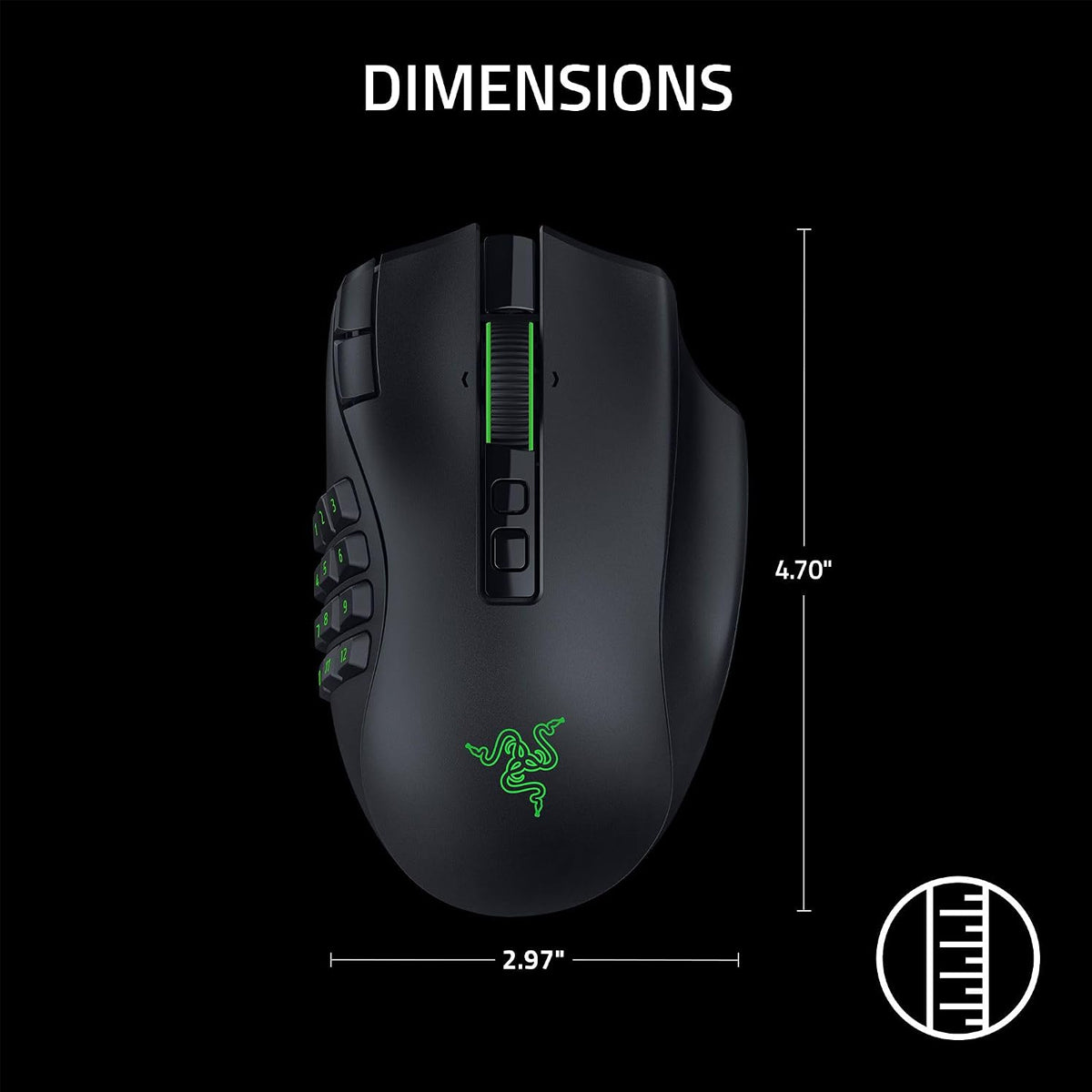 Razer Naga V3 Pro MMO Wireless Gaming Mouse (Black)