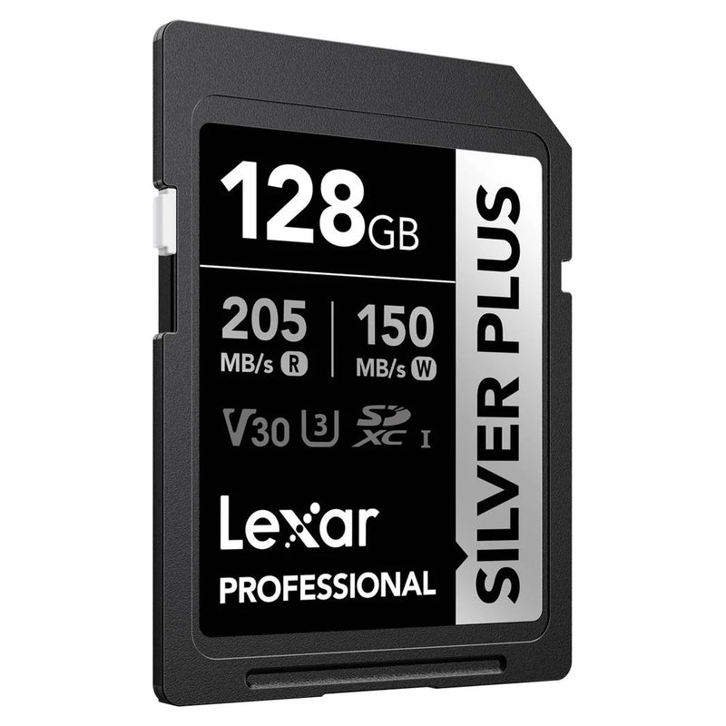 Lexar Professional SILVER PLUS SDXC UHS-I C10 U3 V30 205MB/s Read 150MB/s Write SD Card (128GB, 256GB, 512GB, 1TB)