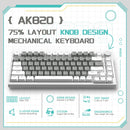 Ajazz AK820 White Backlit Wired 75% Hot-Swappable Mechanical Keyboard