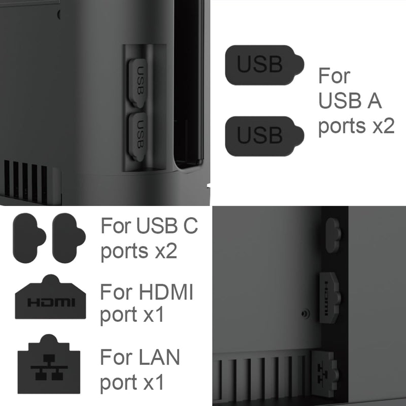 Ipega 6 in 1 Silicone Dust-proof Cover and Plugs for Nintendo Switch 2 (Black) (PG-SW2120)