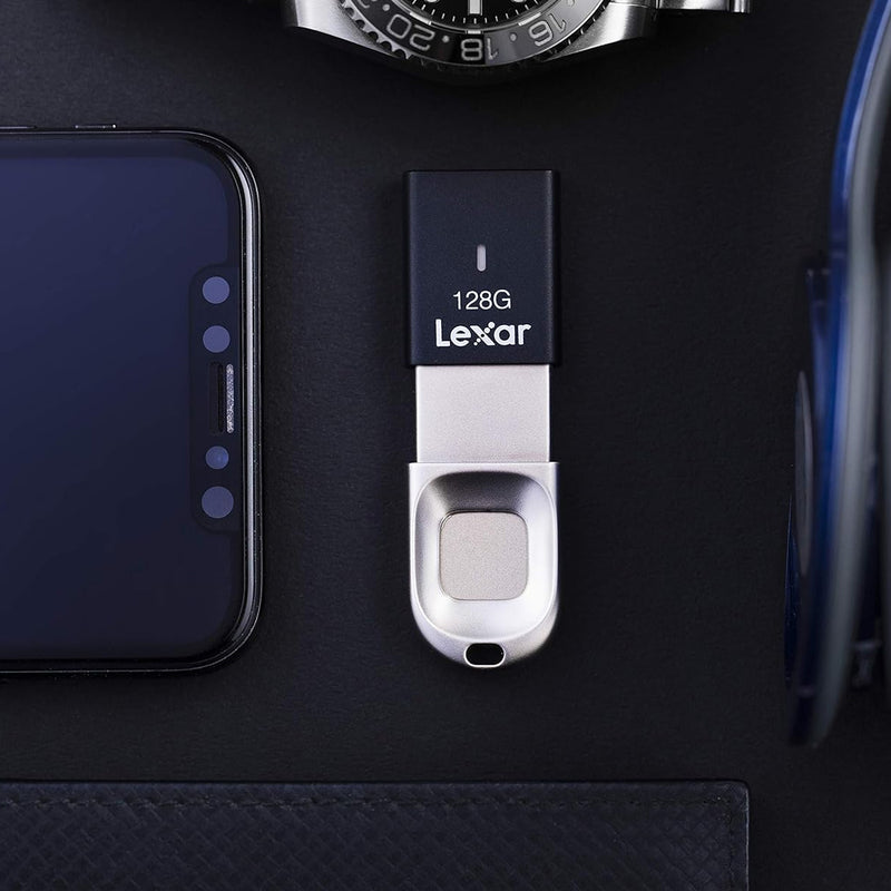 Lexar JumpDrive Fingerprint F35 256GB USB 3.0 Type-A 300MB/s Read Flash Drive (LJDF35-256BBK)