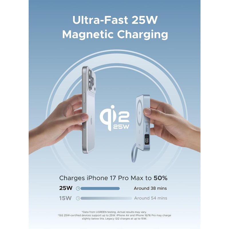 Ugreen MagFlow 10000mAh Qi2 25W Magnetic Wireless Power Bank