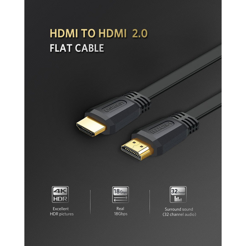 Ugreen HDMI Male to Male Flat Cable - 1.5M (Black) (ED015/70159)