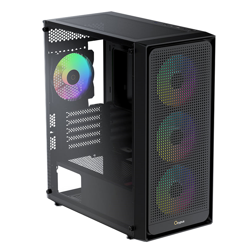 Ocypus Gamma C50 ARGB PC Case with ARGB Fans (Black)