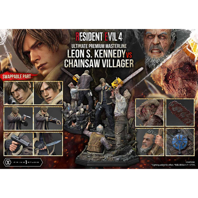 Ultimate Premium Masterline Resident Evil 4 Leon S. Kennedy versus Chainsaw Villager