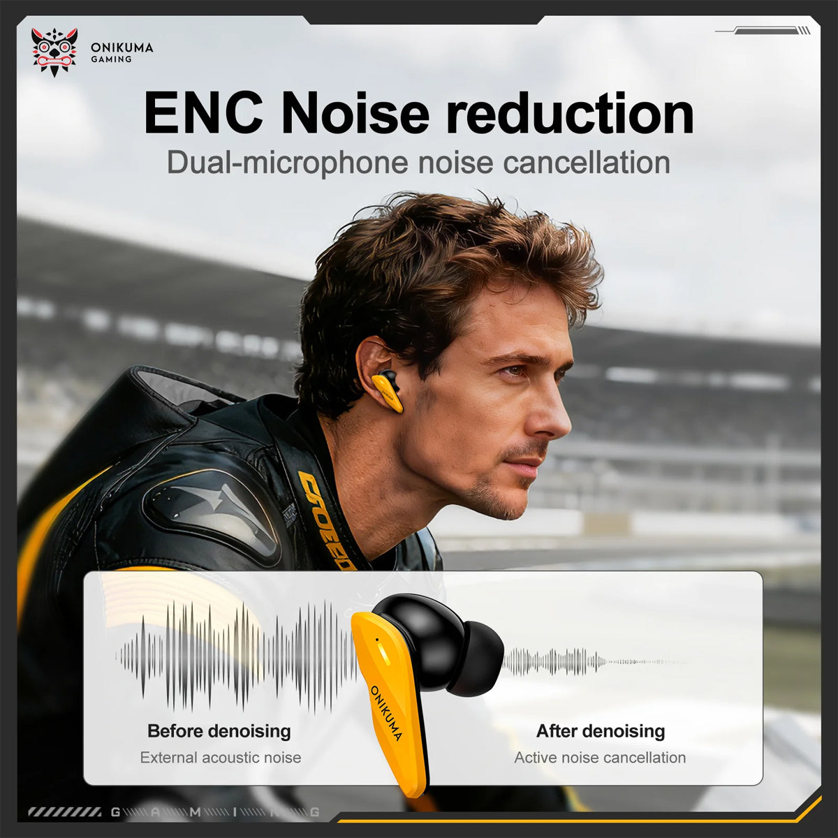 Onikuma TX616 Dual-Microphone Noise Reduction Wireless Earphones