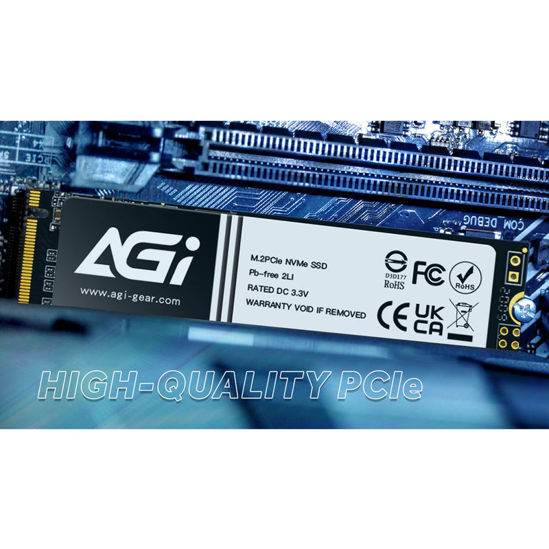 AGI 1198R 512GB M.2 PCIe NVMe 2280 Gen 3x4 3000MB/s Read/ Write Internal SSD