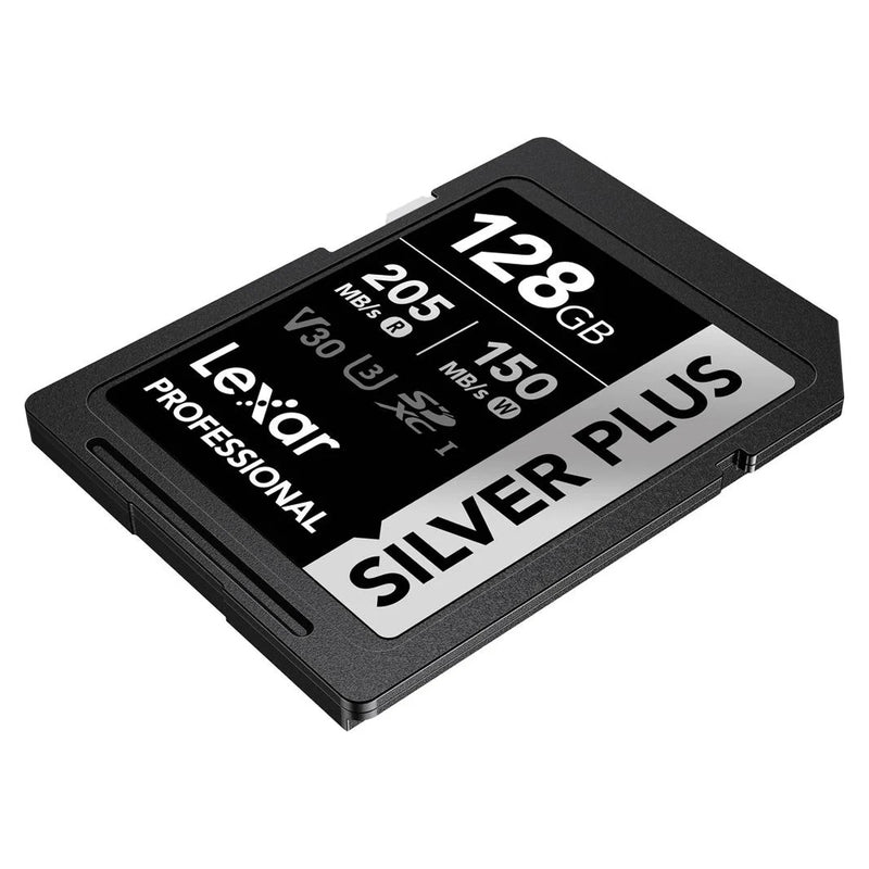 Lexar Professional SILVER PLUS SDXC UHS-I C10 U3 V30 205MB/s Read 150MB/s Write SD Card (128GB, 256GB, 512GB, 1TB)