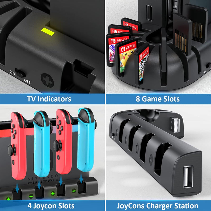KDD Controller Charging Station for Nintendo Switch (Black) (KDD-001)