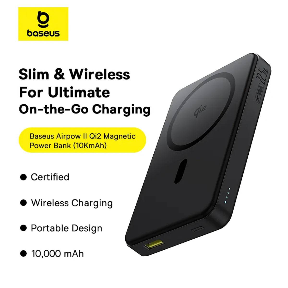 Baseus Airpow II Qi2 Magnetic Power Bank 10000mAh 22.5W
