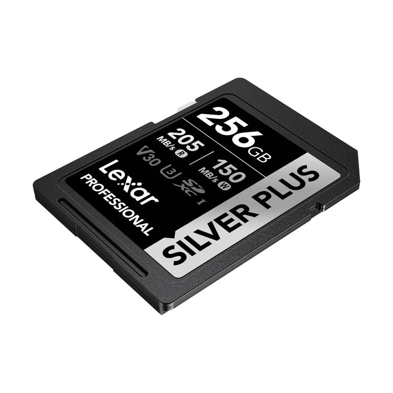 Lexar Professional SILVER PLUS SDXC UHS-I C10 U3 V30 205MB/s Read 150MB/s Write SD Card (128GB, 256GB, 512GB, 1TB)