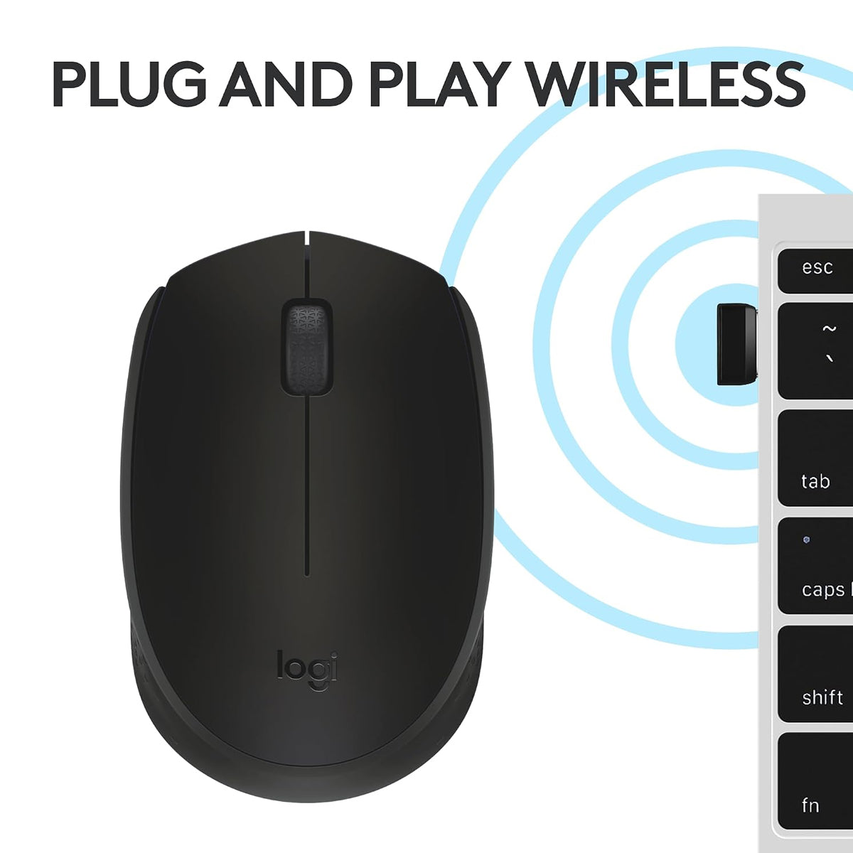 Logitech B170 2.4Ghz Wireless Mouse (Black) (910-004659)