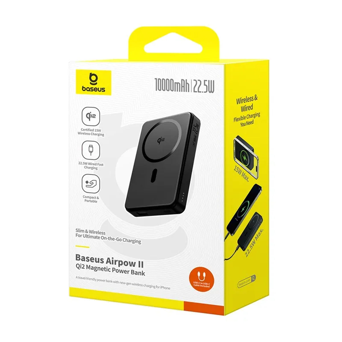 Baseus Airpow II Qi2 Magnetic Power Bank 10000mAh 22.5W