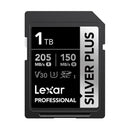 Lexar Professional SILVER PLUS SDXC UHS-I C10 U3 V30 205MB/s Read 150MB/s Write SD Card (128GB, 256GB, 512GB, 1TB)