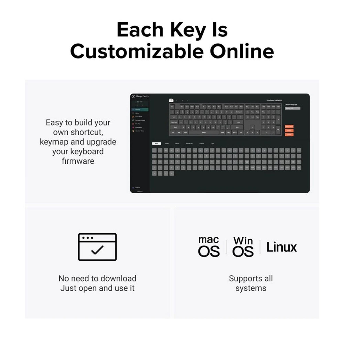 Keychron B36 Full-Size Keyboard and BM25 Mouse Wireless Combo (KCBD13)
