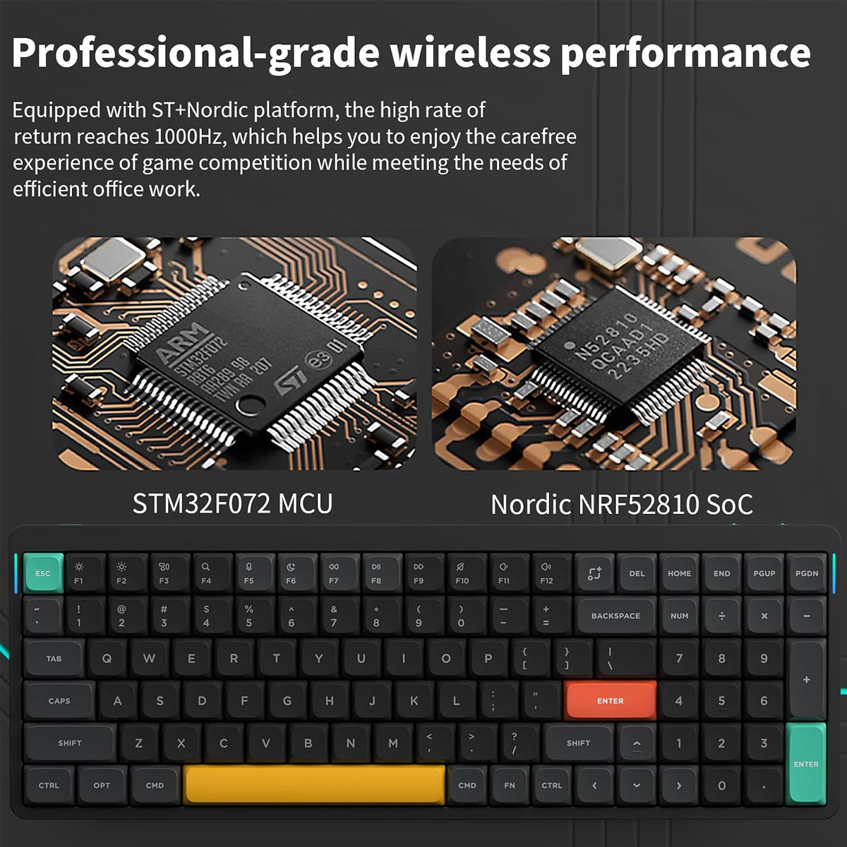 NuPhy Air96 V2 QMK/VIA Hot-Swappable RGB Wireless Mechanical Keyboard - Basalt Black