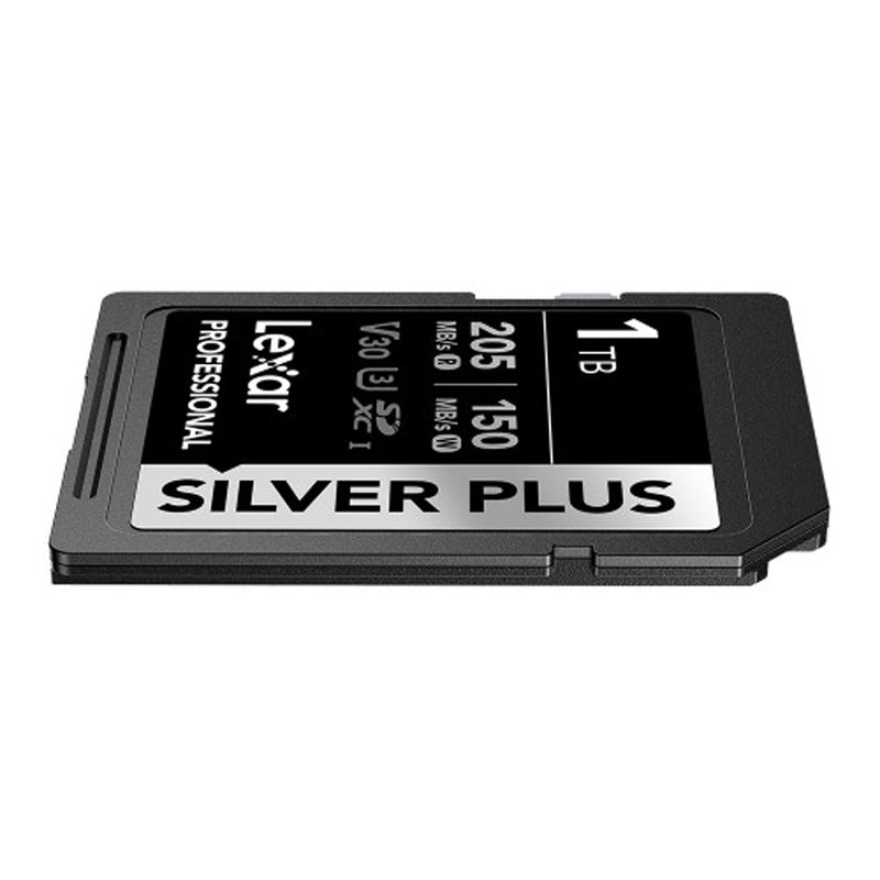 Lexar Professional SILVER PLUS SDXC UHS-I C10 U3 V30 205MB/s Read 150MB/s Write SD Card (128GB, 256GB, 512GB, 1TB)