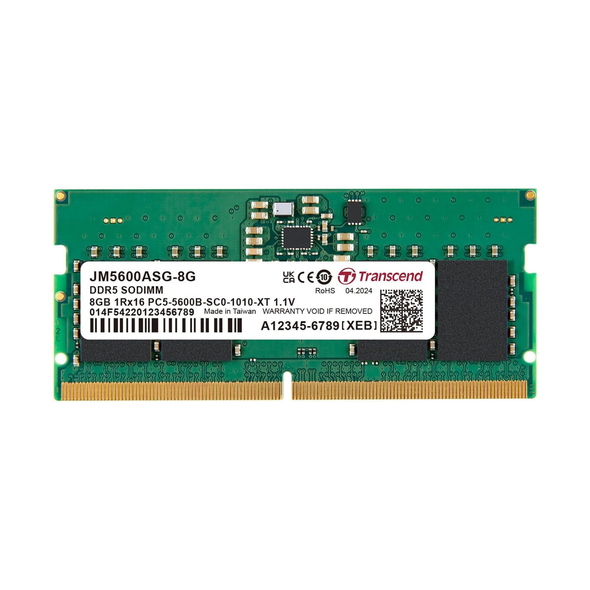 Transcend JetRam 8GB DDR5 5600MHz SODIMM 1Rx16 CL46 1.1V
