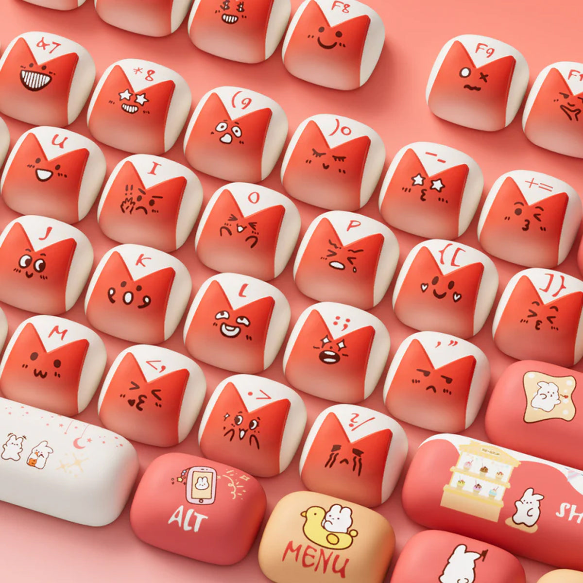 Akko Bunny Apple Keycap Set MOG Profile 137 Keys