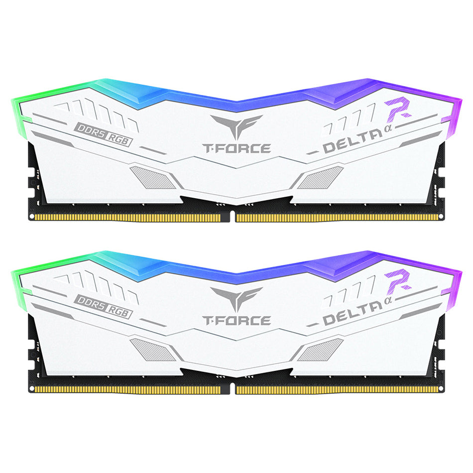 Teamgroup T-Force Delta A RGB 32GB (2X16GB) DDR5 AMD EXPO 6000MHZ CL38-46-46-76 1.25V Gaming Desktop Memory (White)