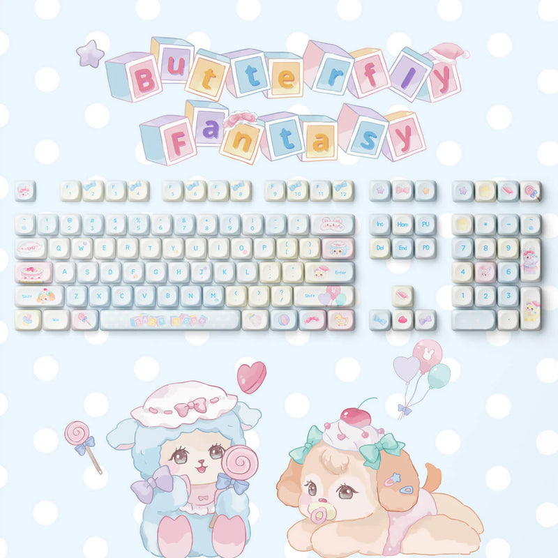 Akko Butterfly Fantasy Keycap Set MOA Profile 140 Keys