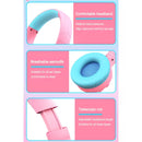Onikuma B30 Unicorn Ear Wireless Headset with 85dB Kids Ear Protection (Pink)