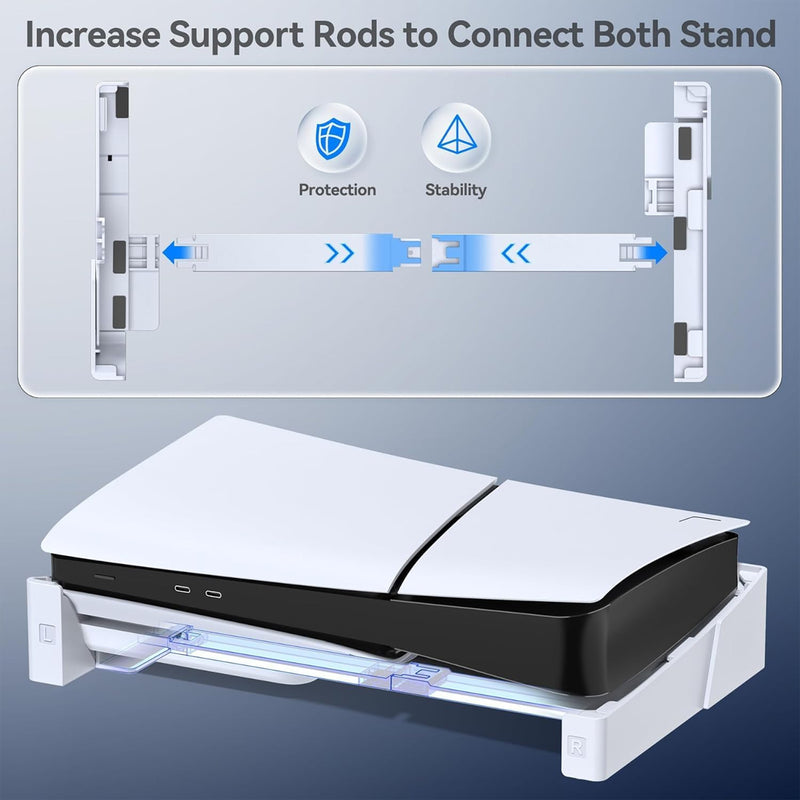 OIVO Adjustable Horizontal Stand for PS5 / PS5 Slim / PS5 Pro (White)