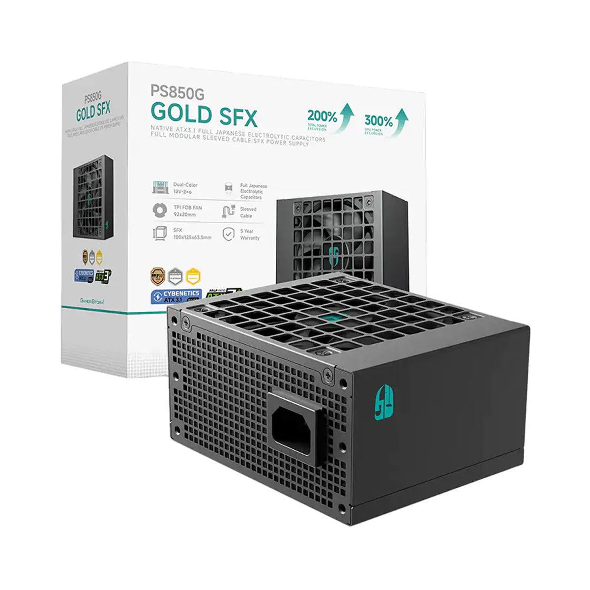 DeepCool PS850G 850W Gold Fully Modular SFX Power Supply (Cybenetics Platinum Certified)