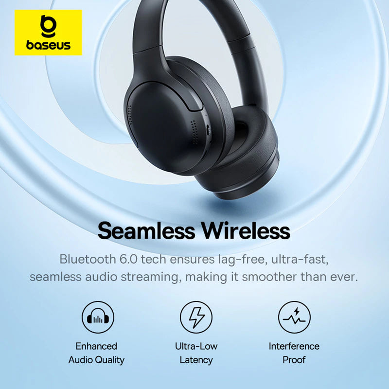 Baseus Bass BH1 Lite Wireless Headphone (Cosmic Black, Starlight Off-W